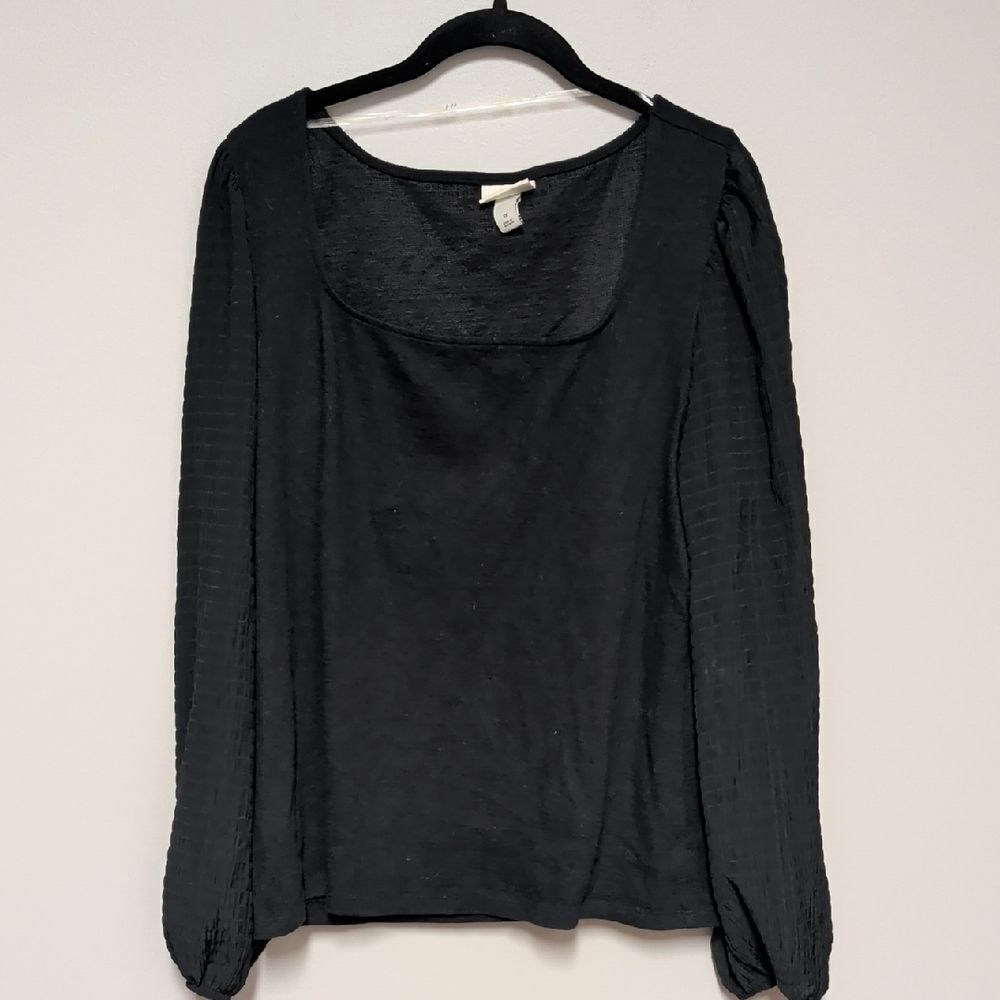 Ava & Viv Black Textured Blouse